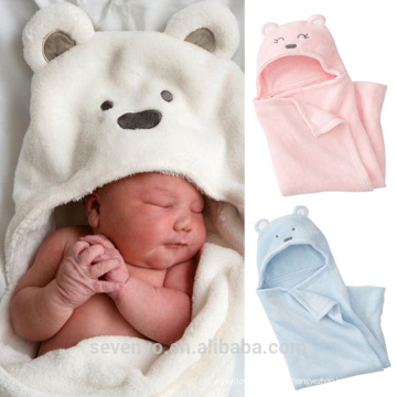 Serviette à capuche bébé ours en coton doux (ct-012)